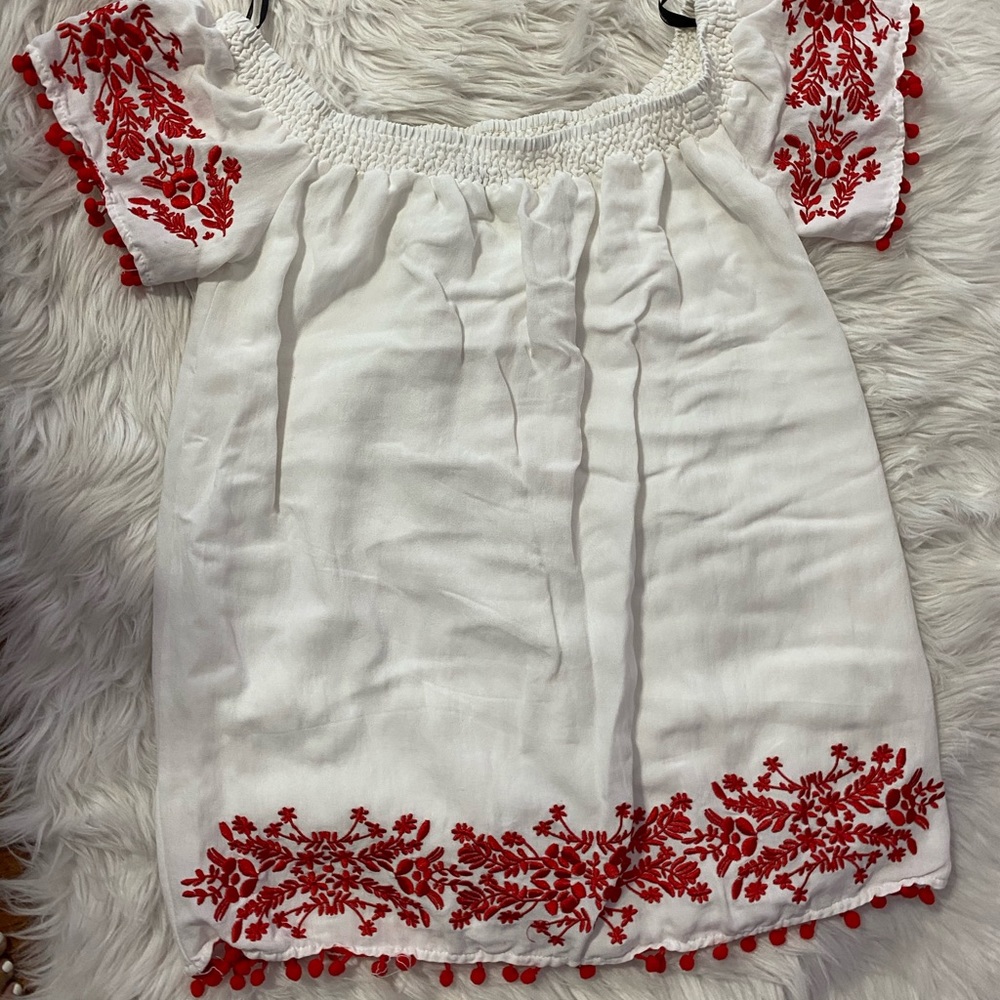 Forever 21 Off the Shoulder Dress Red White